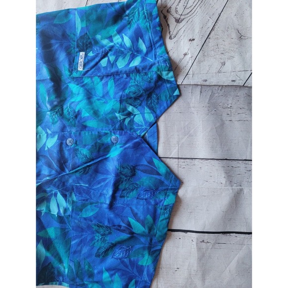 Vintage Cherokee Tropica Bluel Floral Button Up Scrub Top Nurse Top New Size XL - Picture 4 of 10